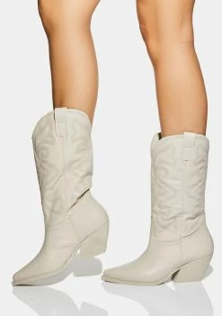 Steve Madden White West Cowboy Boots Boots & Booties