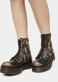 Steve Madden Camouflage Studded Avenger Boots Boots & Booties