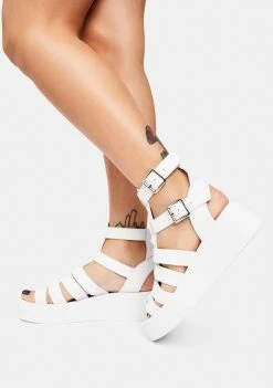 Steve Madden White IVO Platform Sandals Platforms