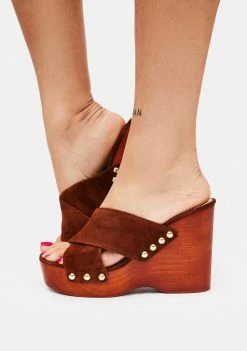 Steve Madden Brown Suede Emiko Wedge Heels