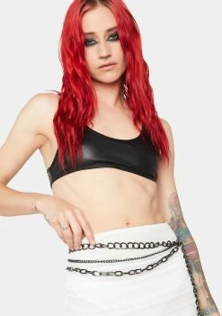 Steve Madden Gunmetal Chain Belt