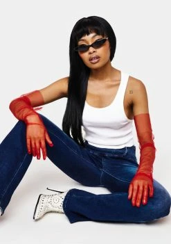 Hot Sale β¨ Amarachi Red Tulle Hun Gloves π 5 Amarachi Red Tulle Hun Gloves