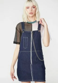 Cute Mistake Dresses Fat Lip Dungaree Dress