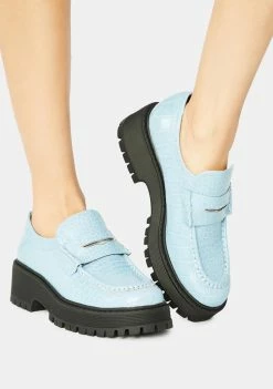 Steve Madden Blue Croc Malvern Loafers