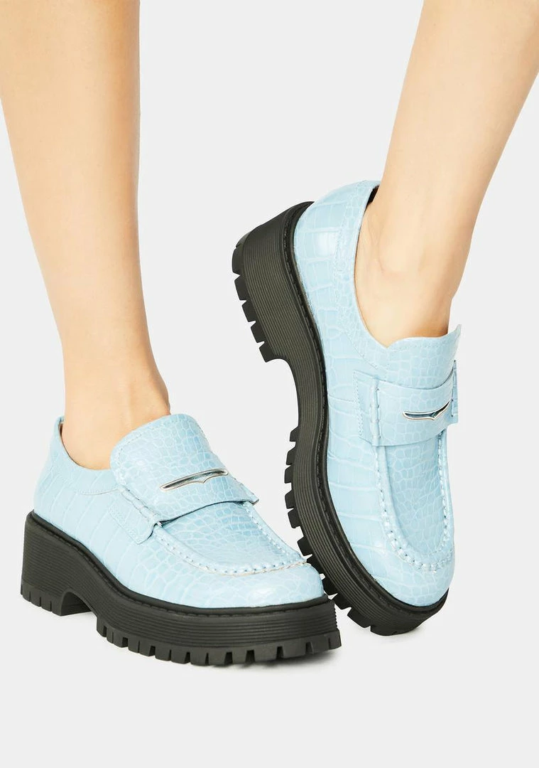 Discount ๐คฉ Steve Madden Blue Croc Malvern Loafers ๐งจ 1 Steve Madden Blue Croc Malvern Loafers