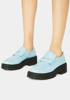 Steve Madden Blue Croc Malvern Loafers