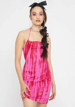 Cute Mistake Tie Dye Berry Splash Savage Mini Dress Dresses