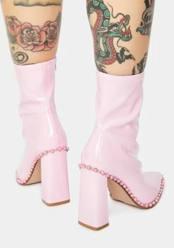 Hot Sale 🔥 Steve Madden 🥾 Boots & Booties Pink Edita Rhinestone Patent Booties ⭐ 7 Steve Madden Boots & Booties Pink Edita Rhinestone Patent Booties