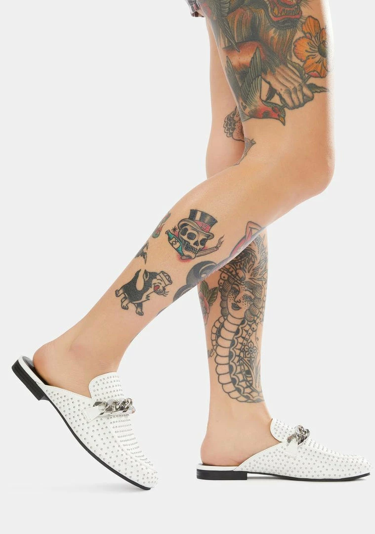 Best Pirce 🛒 Steve Madden Keller Studded Chain Mules Flats 🔔 2 Steve Madden Keller Studded Chain Mules Flats