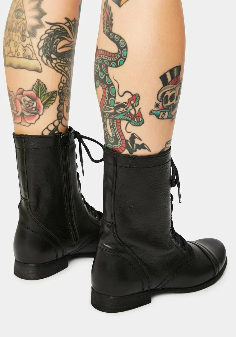 Deals 👏 Steve Madden 🥾 Boots & Booties Troopa Black Leather Combat 🥾 Boots 🎁 4 Steve Madden Boots & Booties Troopa Black Leather Combat Boots