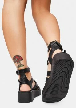 Steve Madden Black IVO Platform Sandals