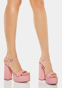 Steve Madden Platforms Pink Tille Platform Heels