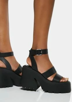 Steve Madden Black Abbot Platform Heels
