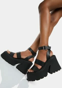 Steve Madden Black Abbot Platform Heels