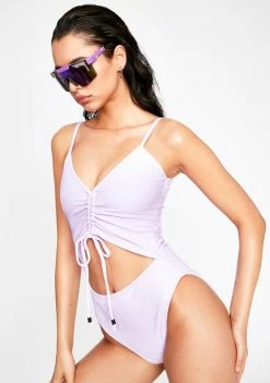 Cute Mistake Lilac No Filter Ruche Swimsuit