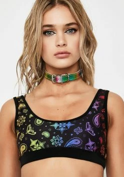 Cute Mistake Rainbow Bandanna Outcast Bikini Top