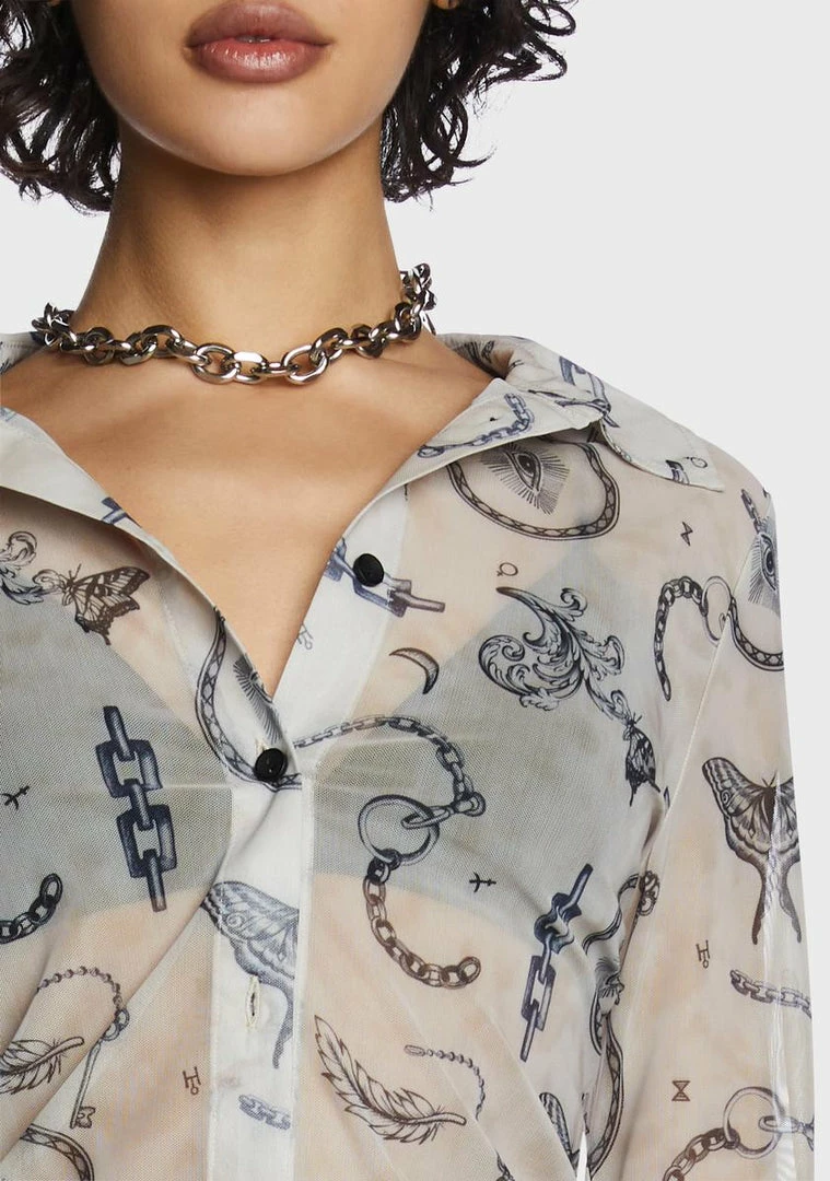 Best Sale ✔️ Milk It Spell Sheer 👚 Shirt 😉 1 Milk It Spell Sheer Shirt