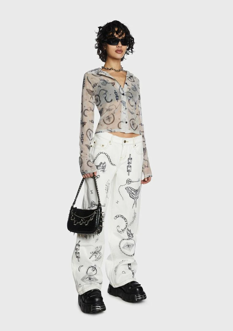 Best Sale ✔️ Milk It Spell Sheer 👚 Shirt 😉 2 Milk It Spell Sheer Shirt