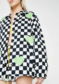 Cute Mistake Outerwear Trap Their Hearts Checkered Jacket