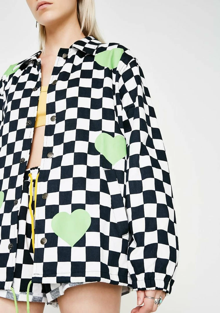 Best Pirce π Cute Mistake Outerwear Trap Their Hearts Checkered Jacket β 2 Cute Mistake Outerwear Trap Their Hearts Checkered Jacket