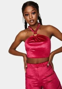 Cute Mistake Zoe Velvet Halter Top