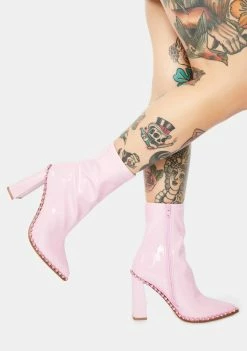 Hot Sale 🔥 Steve Madden 🥾 Boots & Booties Pink Edita Rhinestone Patent Booties ⭐ 6 Steve Madden Boots & Booties Pink Edita Rhinestone Patent Booties