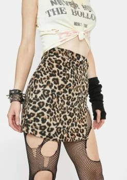 4SI3NNA Leopard Print Maren Mini Skirt Bottoms