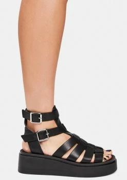 Steve Madden Black IVO Platform Sandals