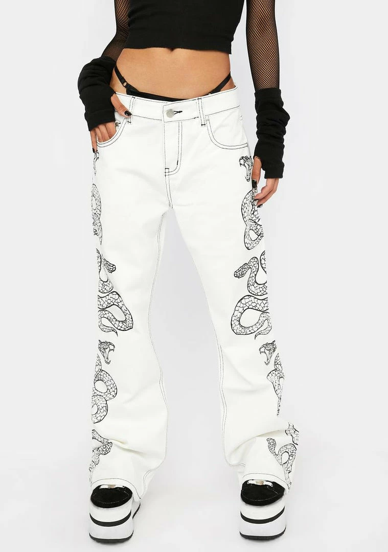 New โค๏ธ Milk It Ecru Cobra ๐ Jeans Bottoms ๐ 1 Milk It Ecru Cobra Jeans Bottoms