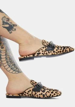 Steve Madden Kalista Leopard Print Chain Flats