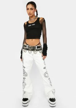 New โค๏ธ Milk It Ecru Cobra ๐ Jeans Bottoms ๐ 6 Milk It Ecru Cobra Jeans Bottoms