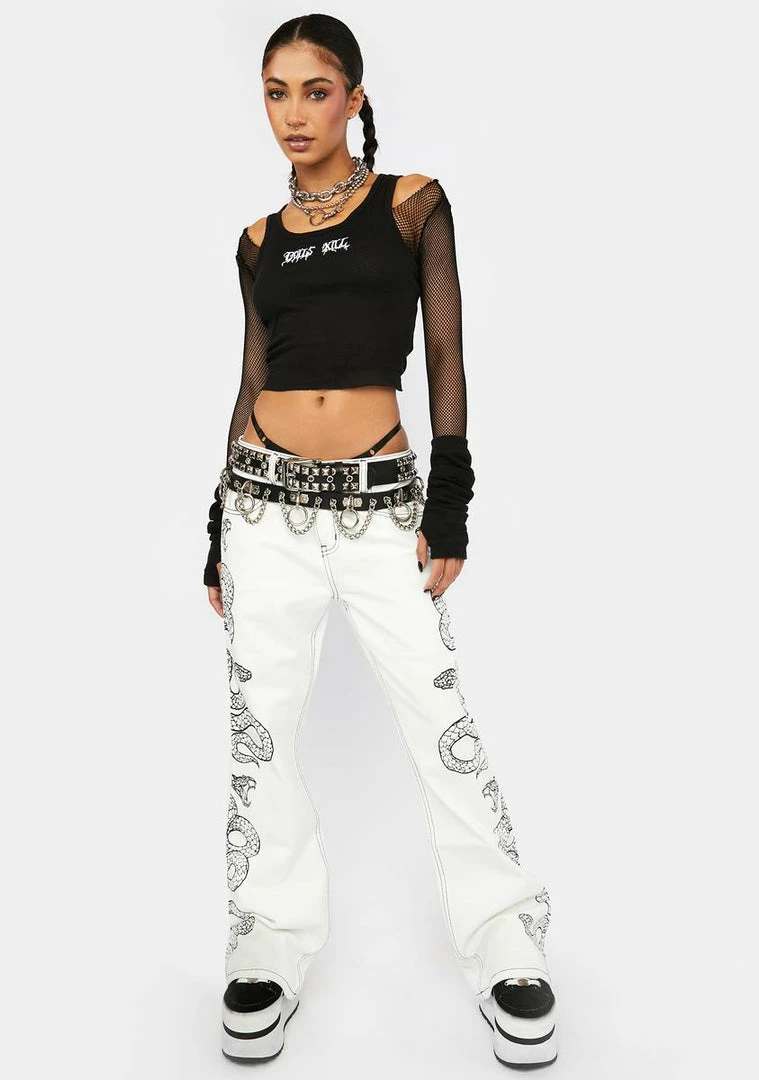 New โค๏ธ Milk It Ecru Cobra ๐ Jeans Bottoms ๐ 3 Milk It Ecru Cobra Jeans Bottoms