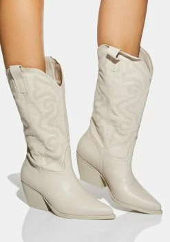 Steve Madden White West Cowboy Boots Boots & Booties