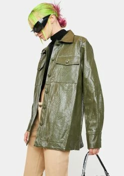 4SI3NNA Outerwear Devon Snake Print Jacket