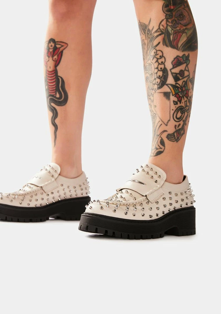 Discount ✔️ Steve Madden Bone Malvern Studded Loafers 🎁 3 Steve Madden Bone Malvern Studded Loafers