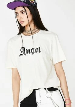 Milk It Embroidered Angel Graphic Tee