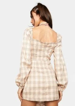 Buy ⌛ 4SI3NNA Sydney Checkered Faux Wrap 👗 Dress 👗 Dresses 🛒 7 4SI3NNA Sydney Checkered Faux Wrap Dress Dresses