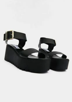 Deals βοΈ Steve Madden Platforms Black Leather Lake Platform π©΄ Sandals π 6 Steve Madden Platforms Black Leather Lake Platform Sandals