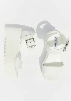New π Steve Madden White Leather Lake Platform π©΄ Sandals Platforms β€οΈ 8 Steve Madden White Leather Lake Platform Sandals Platforms