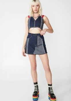 Promo π― Cute Mistake Elisha Denim Halter Top π 6 Cute Mistake Elisha Denim Halter Top