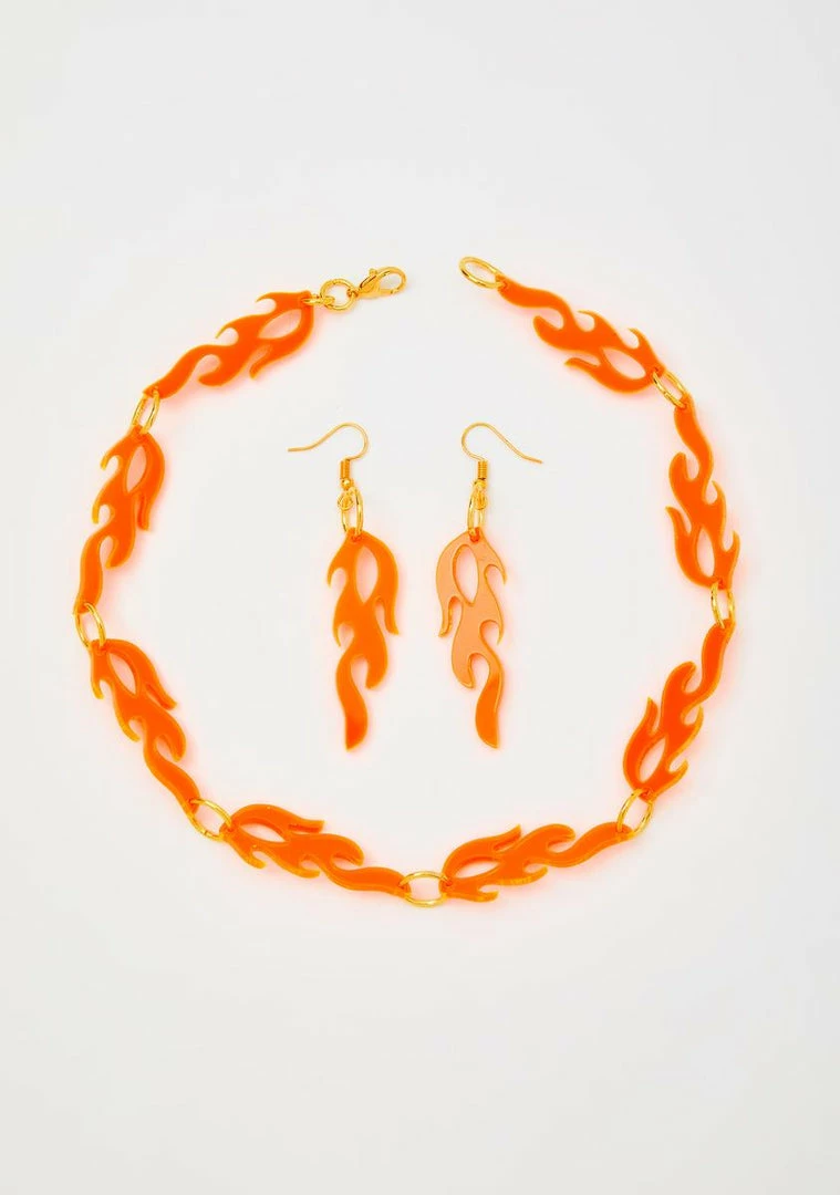 Hot Sale ๐ Amarachi Neon Flame Earring And Necklace Set ๐ฏ 2 Amarachi Neon Flame Earring And Necklace Set