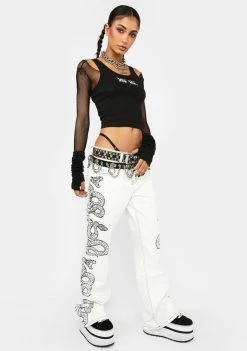 Milk It Ecru Cobra Jeans Bottoms