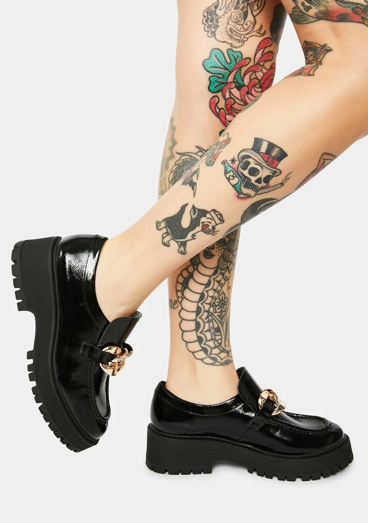 Buy ✨ Steve Madden Black Chain Malvern Loafers Flats 🤩 3 Steve Madden Black Chain Malvern Loafers Flats