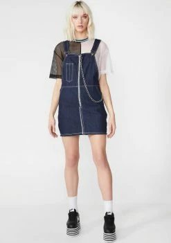Cute Mistake Dresses Fat Lip Dungaree Dress