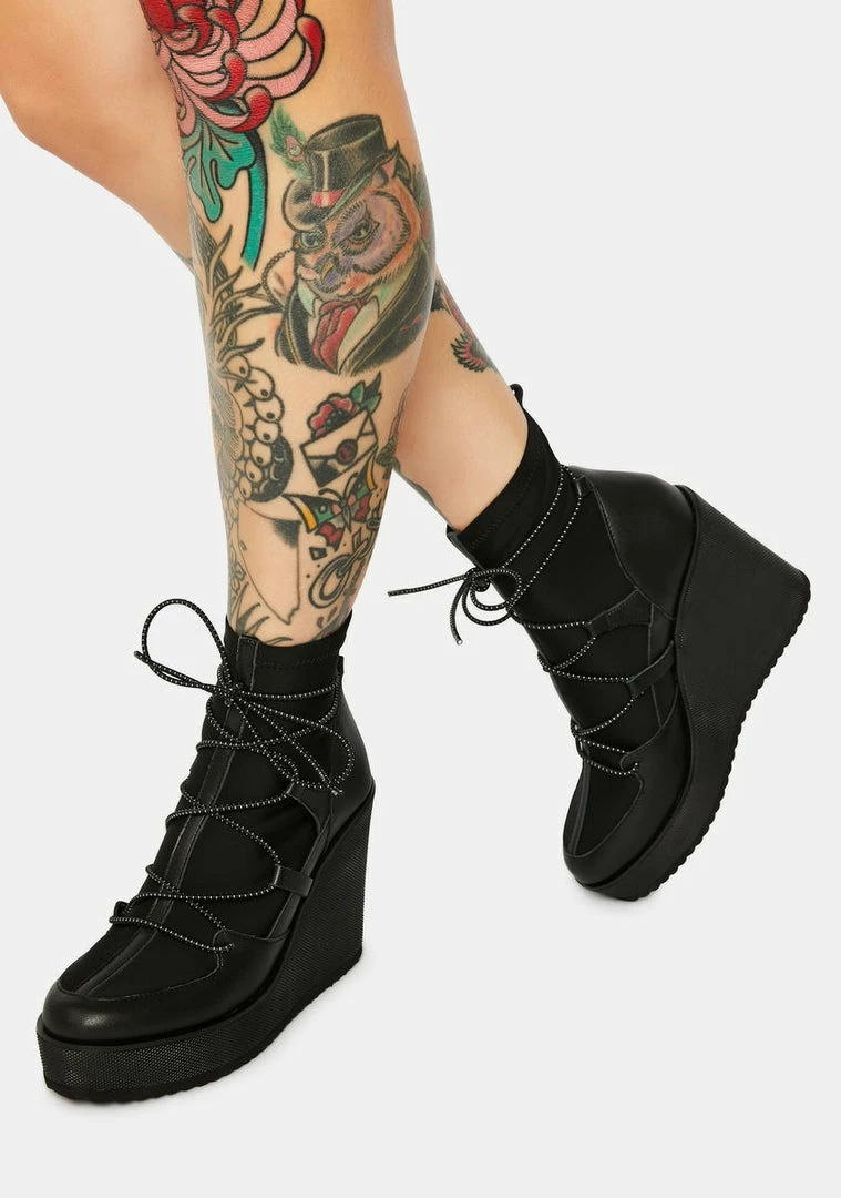Buy 👏 Steve Madden Atomic Wedge Lace-Up Booties Wedge 👠 Heels 🔥 3 Steve Madden Atomic Wedge Lace-Up Booties Wedge Heels