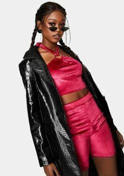 Cute Mistake Zoe Velvet Halter Top