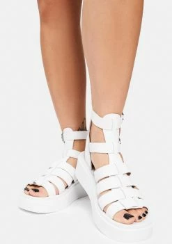Steve Madden White IVO Platform Sandals Platforms