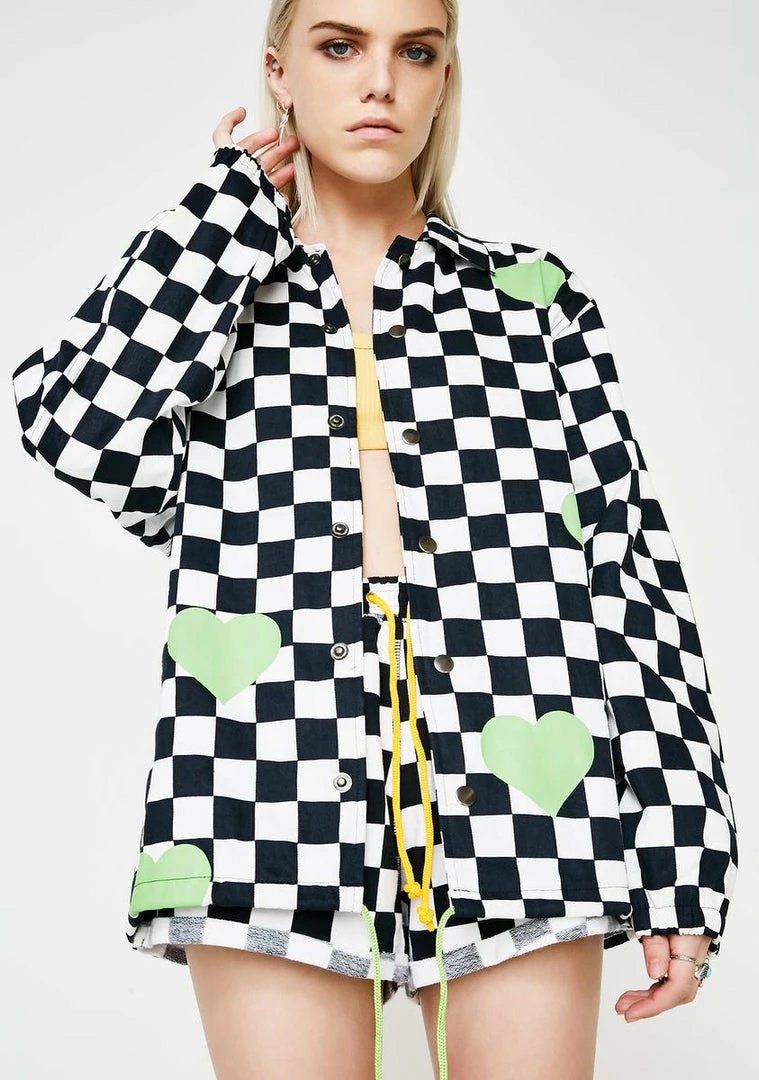 Best Pirce π Cute Mistake Outerwear Trap Their Hearts Checkered Jacket β 1 Cute Mistake Outerwear Trap Their Hearts Checkered Jacket