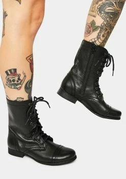 Deals 👏 Steve Madden 🥾 Boots & Booties Troopa Black Leather Combat 🥾 Boots 🎁 6 Steve Madden Boots & Booties Troopa Black Leather Combat Boots