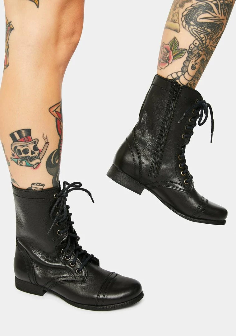 Deals 👏 Steve Madden 🥾 Boots & Booties Troopa Black Leather Combat 🥾 Boots 🎁 3 Steve Madden Boots & Booties Troopa Black Leather Combat Boots